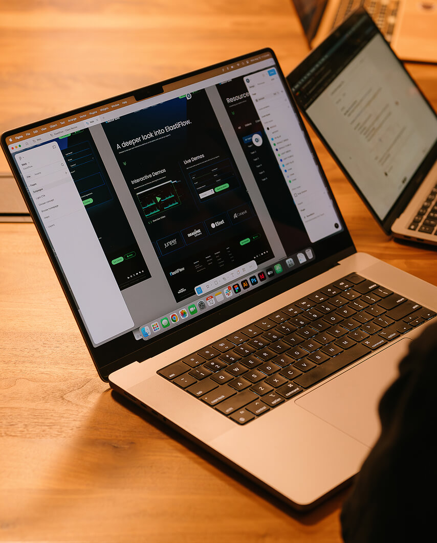 Designing Website on a Laptop