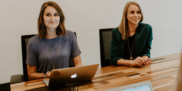 Morgan and Jordan-Ann in a room defining your target audience