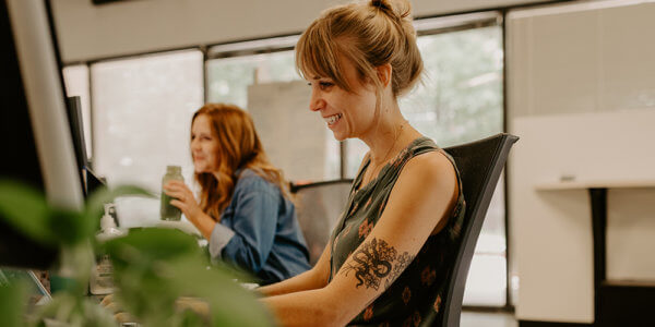 Jordan-Ann and Chelsea maintaining client relationships