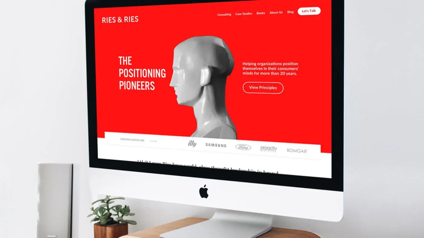 Ries & Ries website on computer
