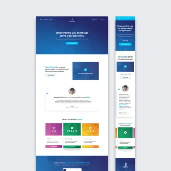 Aquina Website Layout on different devices