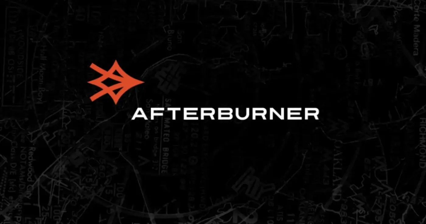 Afterburner logo on dark background