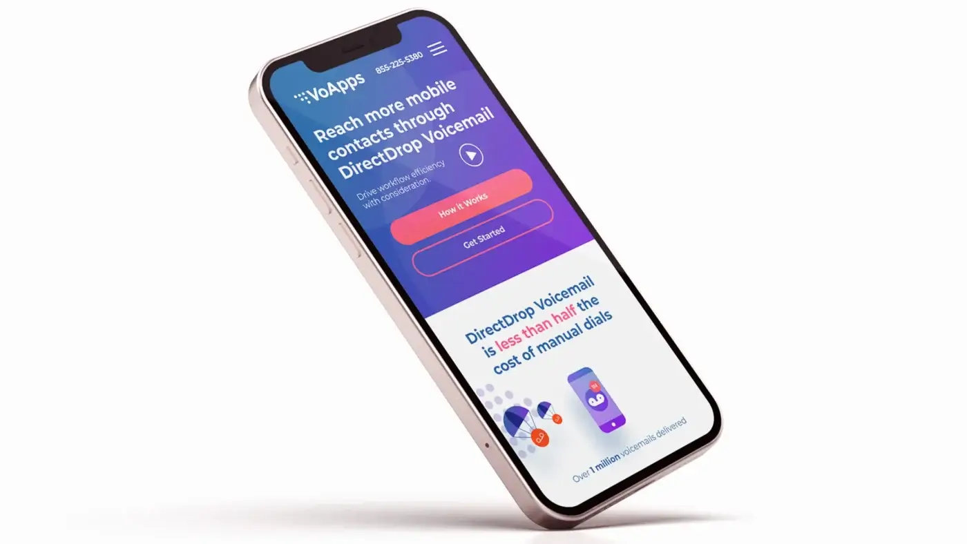 VoApps Website on mobile device