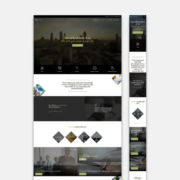Wilson Lewis Website desktop and mobile layouts