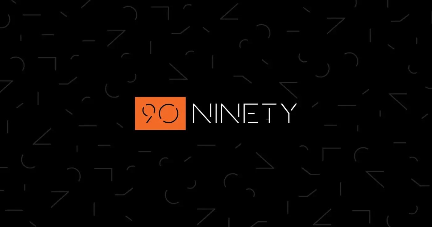 Ninety Logo on dark background