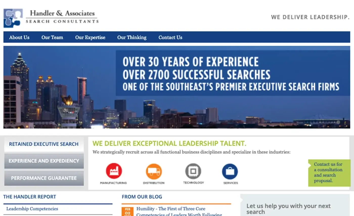 Handler Website Before