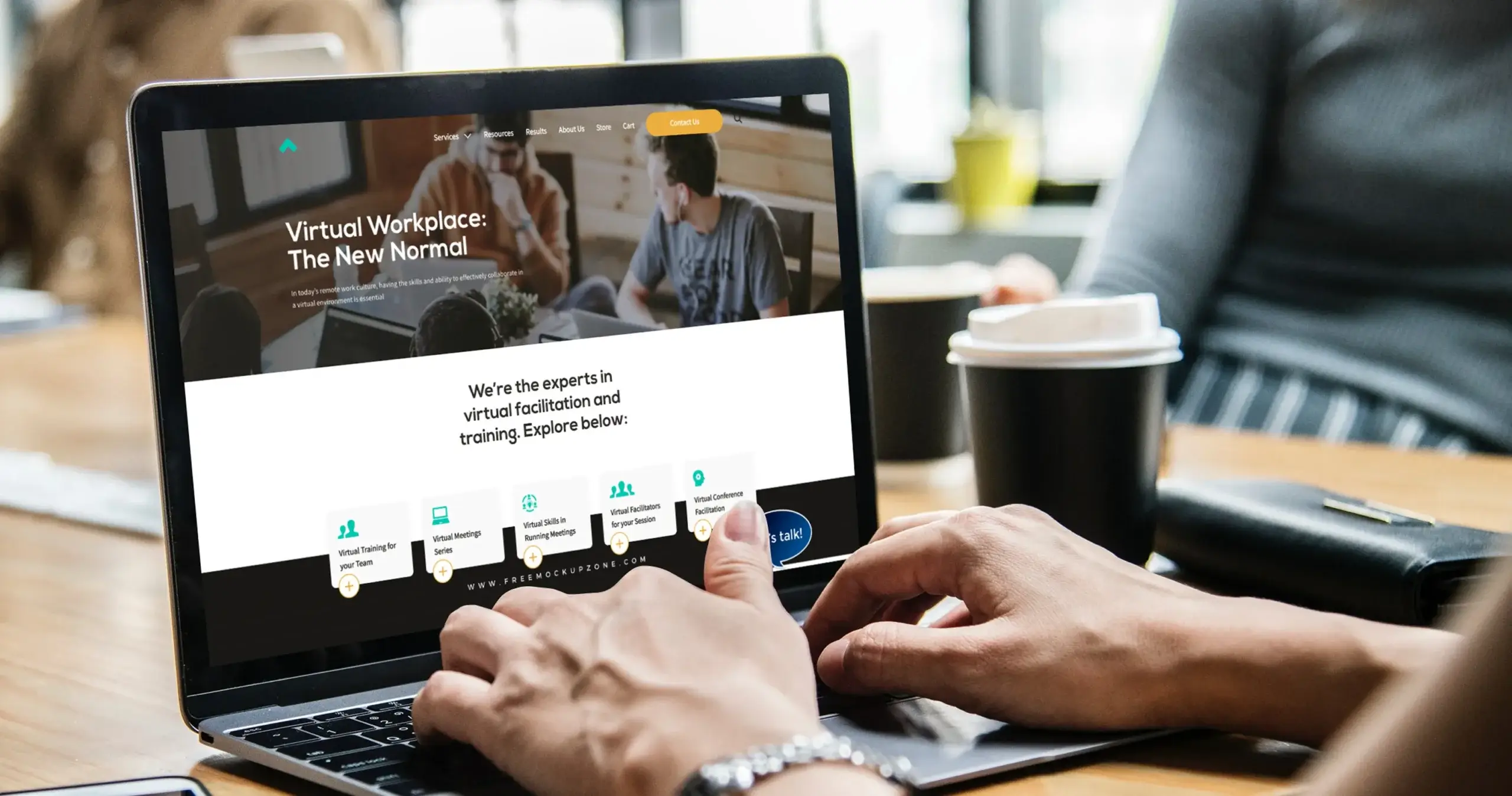 Leadership Strategies website showing on a laptop computer