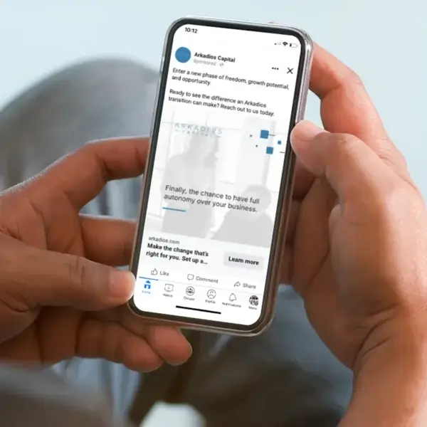 Arkadios profile on a mobile device