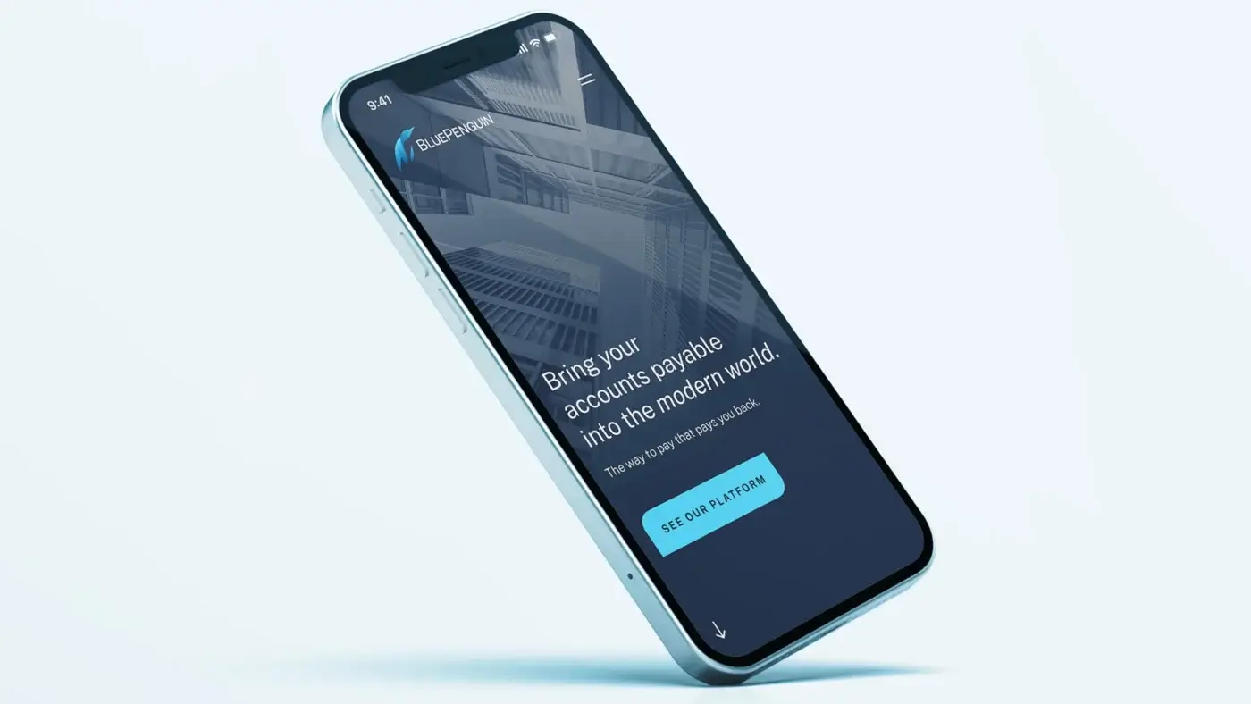 BluePenguin Website on a mobile device