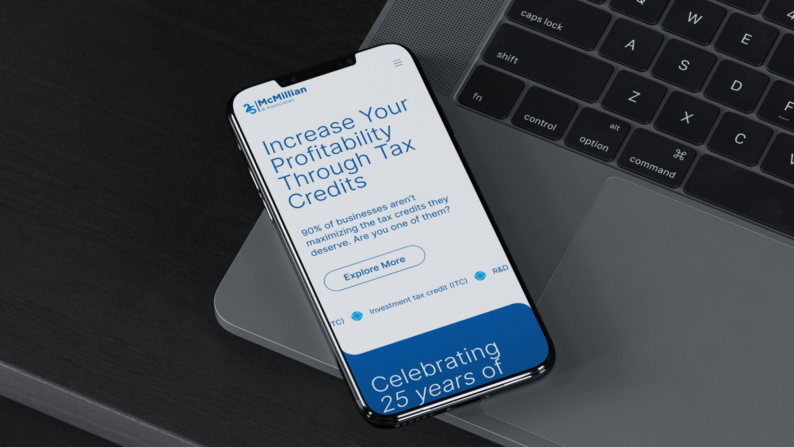 McMillian website on a phone