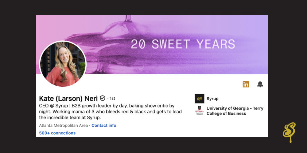 Example of optimized LinkedIn profile