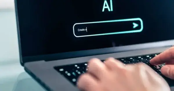 Computer screen showing prompt bar of ai