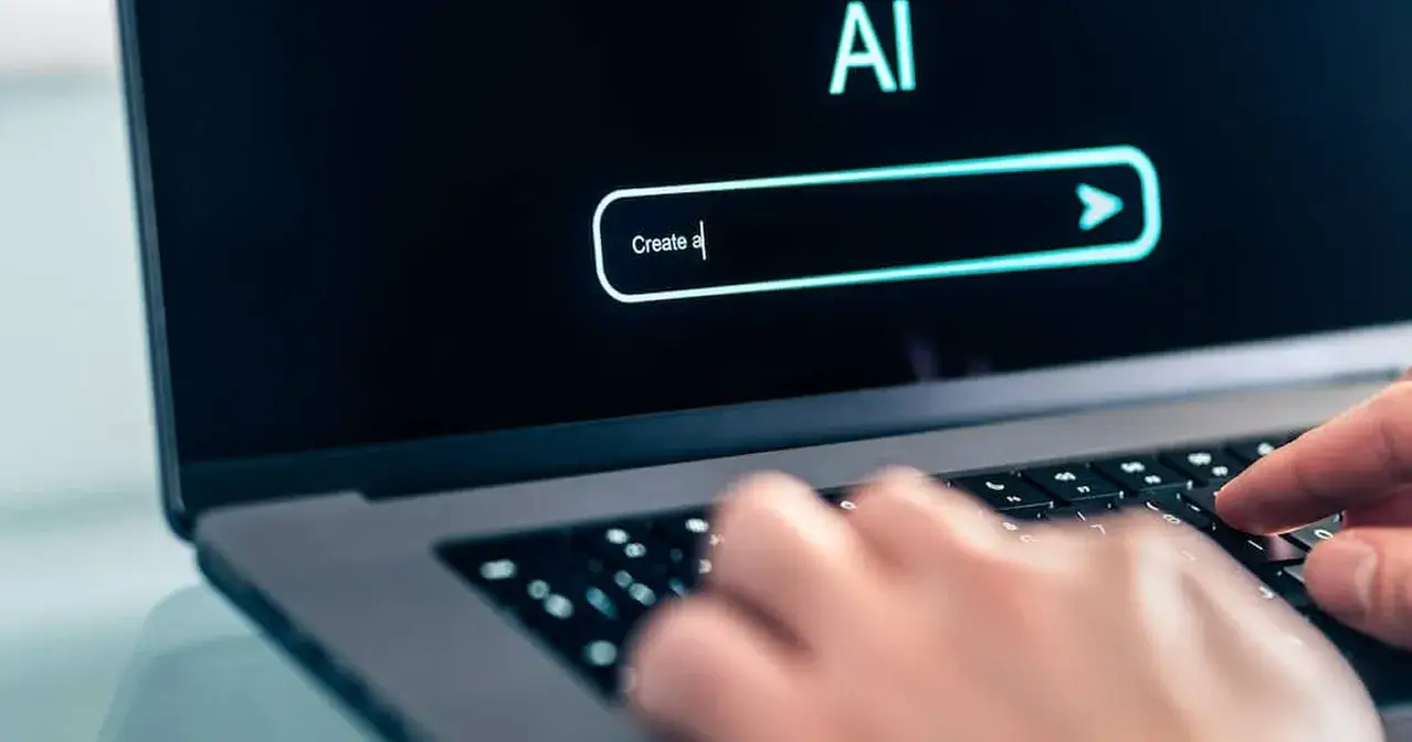 Computer screen showing prompt bar of ai
