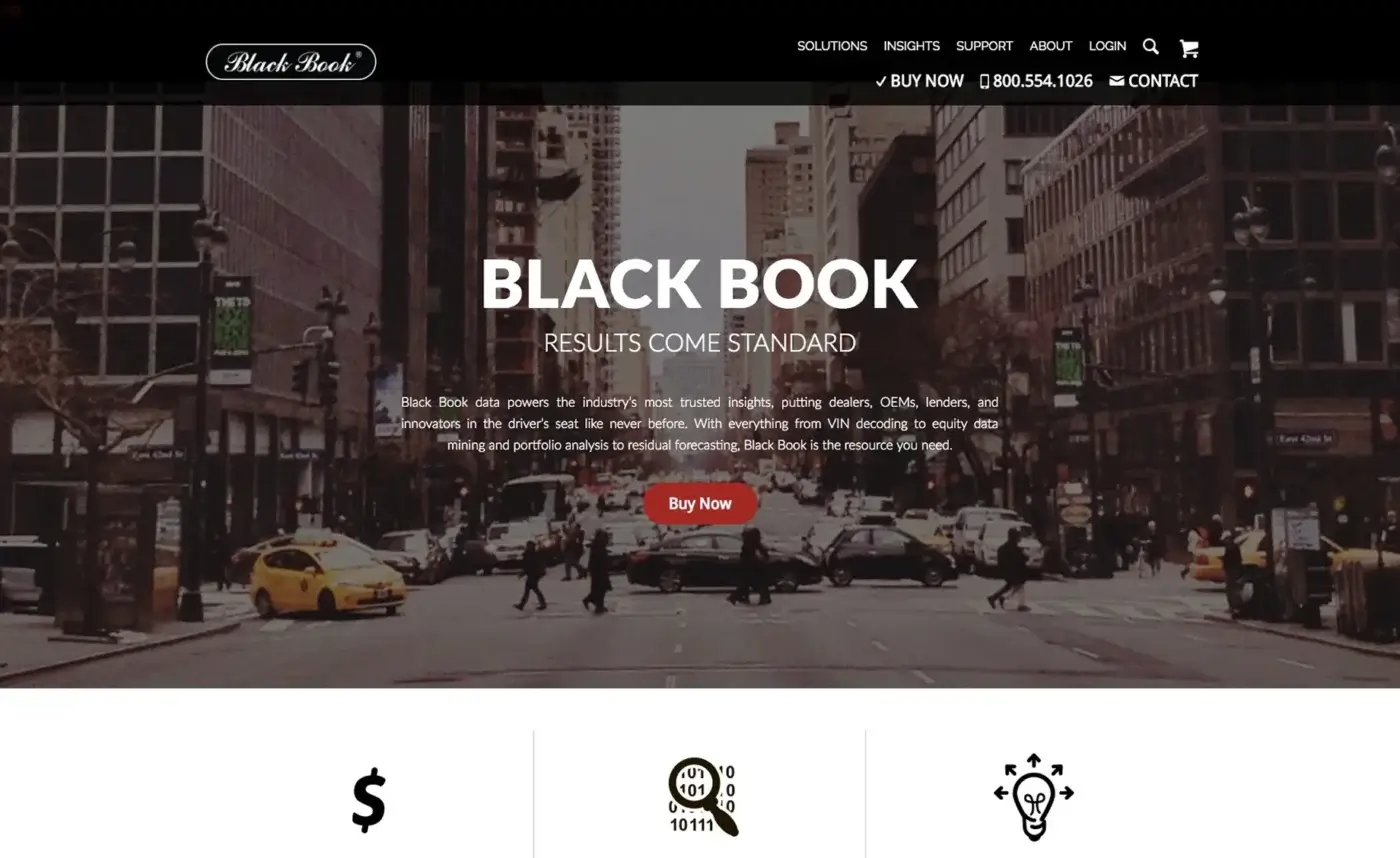 Black Book Website Before