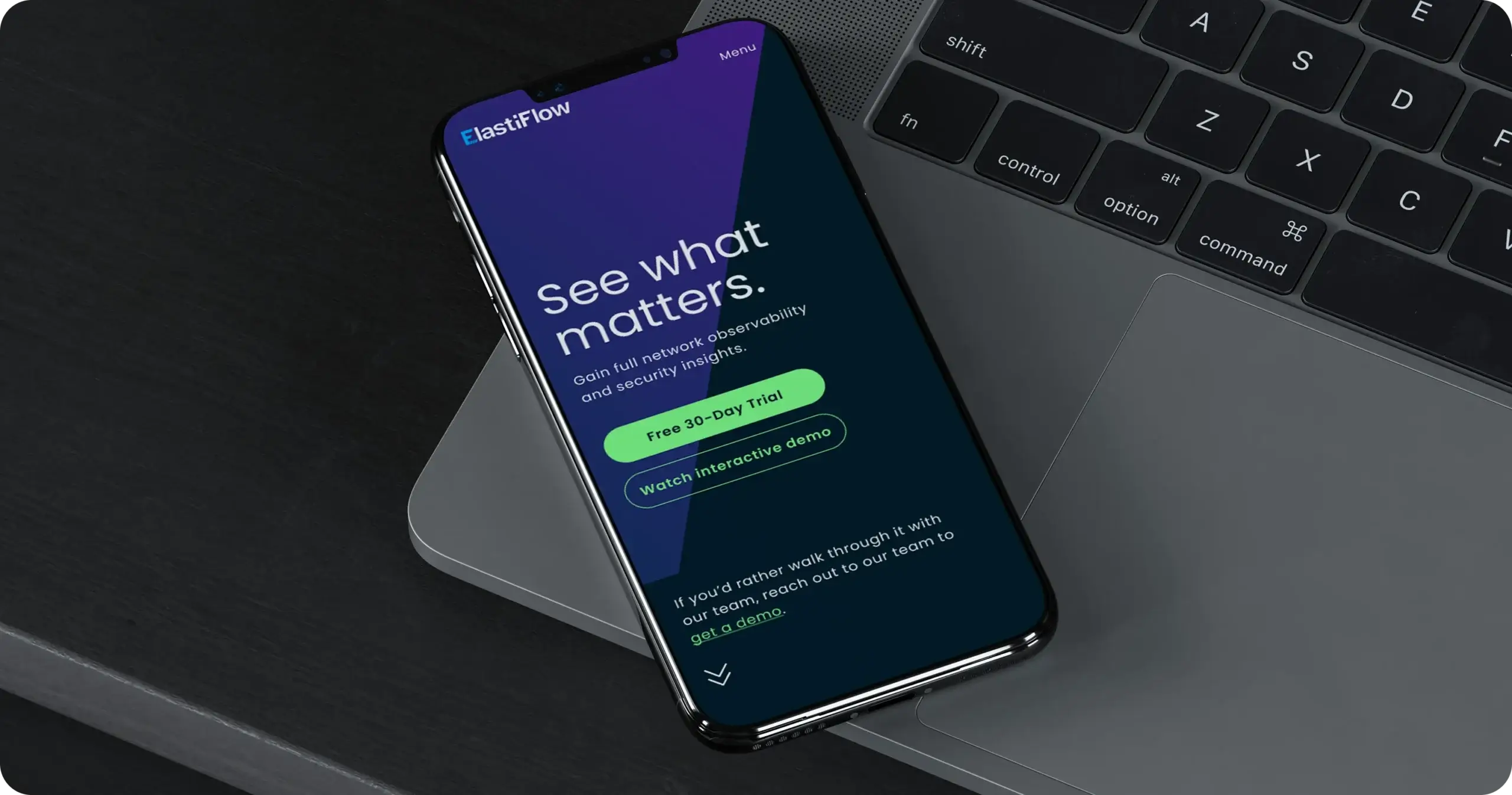 ElastiFlow Website on mobile device