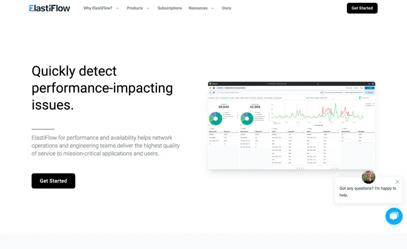 ElastiFlow Website Before