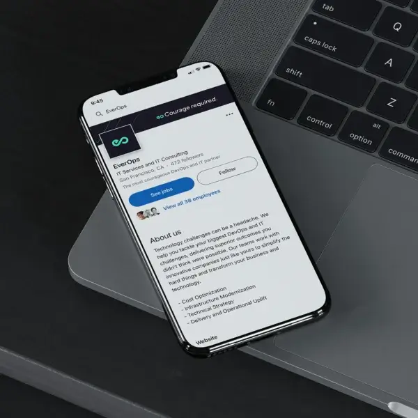 EverOps LinkedIn Profile on mobile