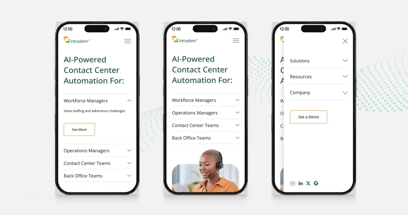 Intradiem Website on mobile devices