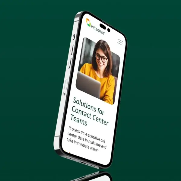 Intradiem Website on mobile device