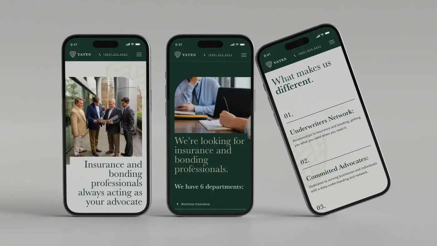 Yates Website on mobile devices