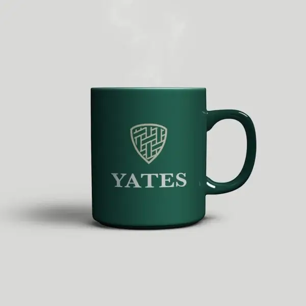 Yates logo on mug